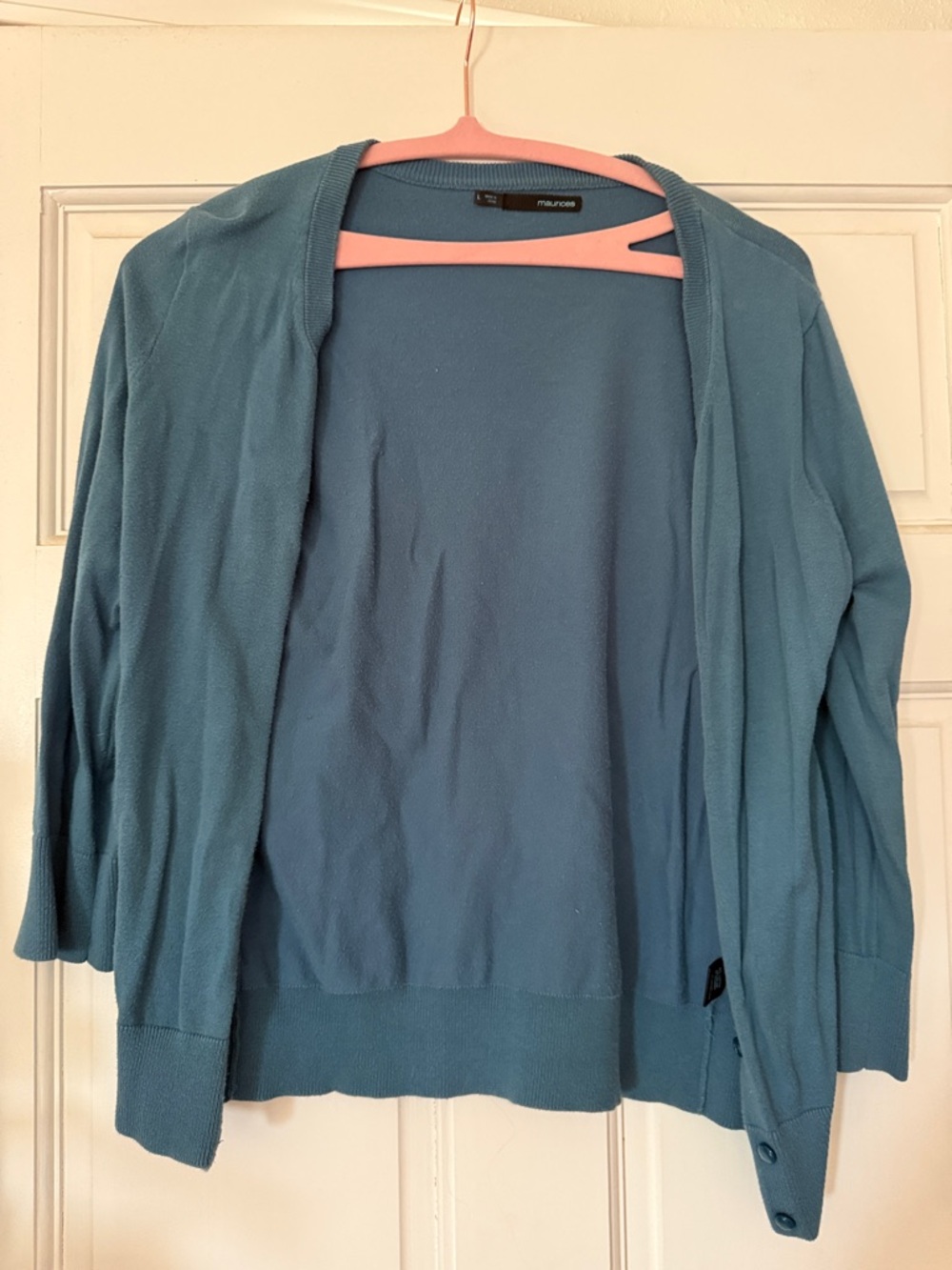 Murices Open-Front Blue Cardigan Sweater